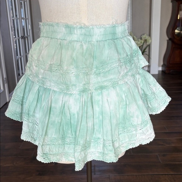 Mint Green Ruffled Women's Skirt - Picture 2 of 4